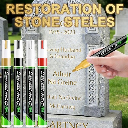 Gravestone golden marker - gravestone,